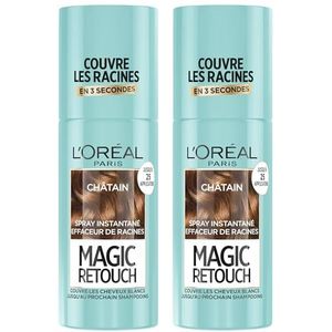 L'Oréal Paris Magic Retouch Instant Spray voor witte wortels en haar - kastanjebruin, 2 x 75 ml