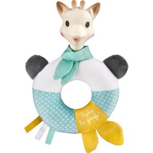 Sophie de giraf Shake & Chew Bijtrammelaar - 2-in-1 Rammelaar & Bijtring - Baby speelgoed - Kraamcadeau - Babyshower cadeau - Vanaf 3 maanden - 15x10.5x5 cm - Pluche/Rubber - Geel/Wit/Turquoise