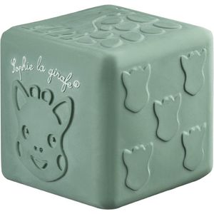 SOPHIE LA GIRAFE - Kubus met texturen van Sophie la Girafe – tactiel spel – rubber – licht en eenvoudig vast te pakken – voor kinderen vanaf 3 maanden – groen