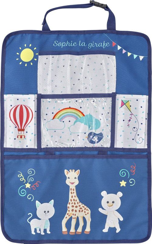 Sophie de giraf Auto organizer - Autostoel organizer - Opvouwbaar - Machinewasbaar - Blauw
