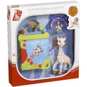 Sophie de giraf Cadeauset - Geboorte geschenkset - Kraamcadeau - Babyshower cadeau - Sophie de giraf poppetje, Rammelaar & Ontdekboekje - Vanaf 0 maanden - In wit/rood geschenkdoosje - 3-Delig