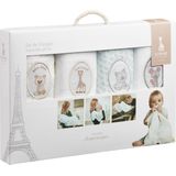 Sophie la Girafe – Set van 4 luiers Sophie la girafe – wasbare luiers van 100% katoen voor baby's – veelzijdig inzetbaar – 70 x 70 cm – vanaf de geboorte