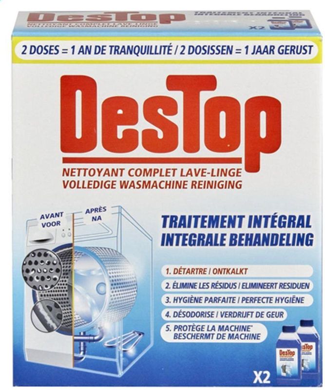 Destop wasmachinereiniger duopack - 2 x 250ML - Integrale behandeling