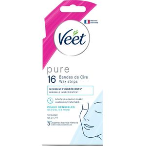 Veet - Pure Ontharingsstrips - Gezicht - Hypoallergene - 16 stuks