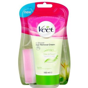 Veet Pure In Shower Hair Removal Cream Dry Skin Legs & Body 150 ml