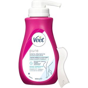 Veet - PURE - Ontharingscrème - Gevoelige Huid - Geen Geur van Ammoniak - 400 ml