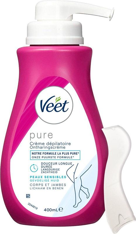 Veet - PURE - Ontharingscrème - Gevoelige Huid - Geen Geur van Ammoniak - 400 ml