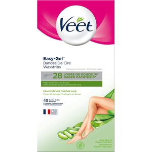 Veet - Ontharingsstrips - Benen & Lichaam - Droge Huid - Easy-Gelwax - 40 stuks