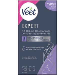 Veet Set Voor Haarontkleuring - Gezicht en Lichaam  - Normale Huid - 2x75ml