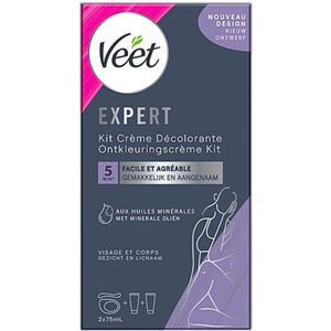 Veet Set Voor Haarontkleuring - Gezicht en Lichaam  - Normale Huid - 2x75ml