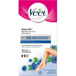 Veet - Ontharingsstrips - Benen & Lichaam - Gevoelige Huid - Easy-Gelwax - 20 stuks