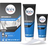 Veet - Men - Ontharingskit voor Intieme Delen - Ontharingscrème en Aftercare - 100 ml + 50 ml