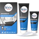 Veet Men Ontharingskit voor Intieme Delen - Ontharingscrème en Aftercare balsem - 100ml + 50ml