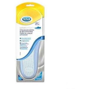 Scholl Expert Support - Comfortabele inlegzolen voor platte en casual schoenen, met demping en schokabsorptie, hielondersteuning - maat 1 (35,5-40,5) - 1 paar