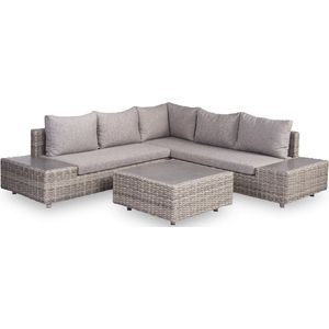 Mondial Living 5-Persoons Loungeset Osaka Forest Grey| Hoekset incl. Tafel