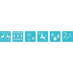 Avenue Mandarine 42647O – set met 6 sjablonen, 15 x 15 cm, geschikt voor kinderen vanaf 3 jaar, voor vilt- en kleurpotloden, kleuren of kleurbommen, Kerstmis, 1 set
