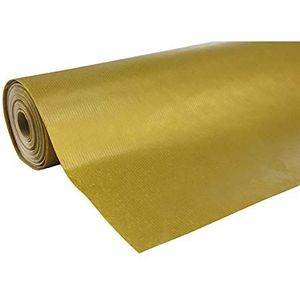 Clairefontaine - Ref 507275C - Natuur Kraft lange rol inpakpapier (enkele rol) - 70cm breedte x 250m lengte, 60gsm geribbeld kraftpapier - effen gouden kleur