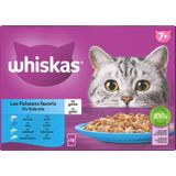 Whiskas 7+ Vis Selectie in Gelei Maaltijdzakjes Multipack 12 x 85 gr