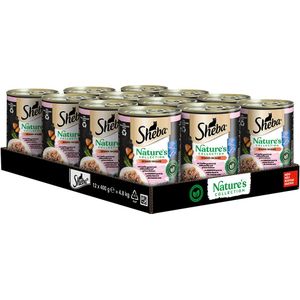 12x 400g Sheba Nature's Collection Zalm gegarneerd met zoete aardappel en sperziebonen in saus Kattenvoer nat