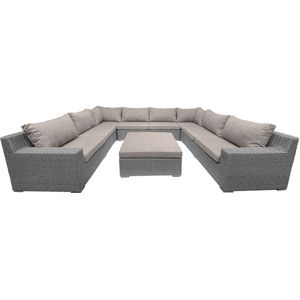 Mondial Living® Loungeset Colorado | U-opstelling incl. hocker met kussen en dienblad | Levering met Topservice