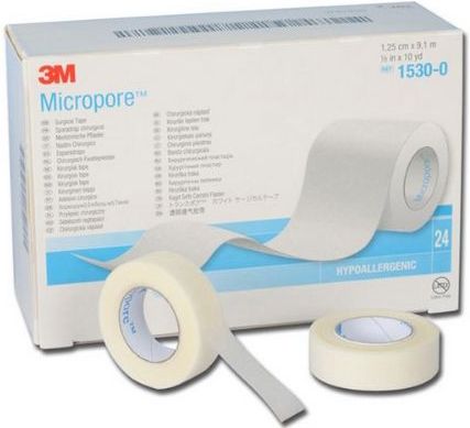 Micropore hechtpleister 1,25cm x 9,1m, 24 rol