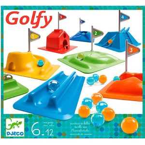 Djeco - Knikker Minigolf - Multicolor - Hout - Inclusief 10 Hindernissen