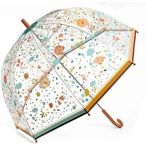 Paraplu voor volwassenen, kleur roze/bruin met bloemmotieven