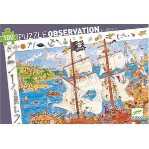Djeco - De Piraten - Legpuzzel - 100 Stukjes - 61x38 cm