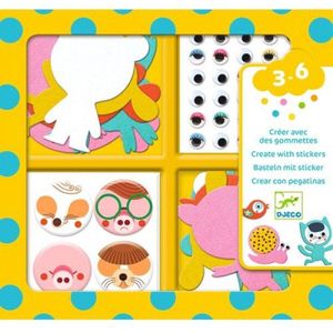 Djeco Knutselset Creatie met Stickers Dieren