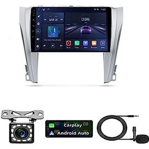 9-inch Touch Screen Car Stereo Met Bluetooth Autoradio Voor Toyota Camry 8 50 55 2014-2017 Plug And Play Android11 2Din Car Stereo Radio Android Automatische Bluetooth USB RVC SWC (Color : 8Core 8+12