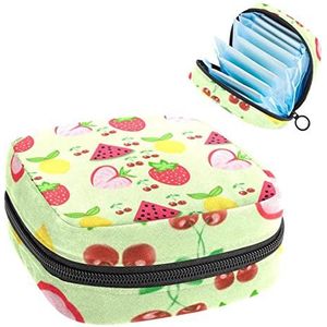 Vrouwen Maandverband Pads Handtas Dames Menstruatie Cup Pouch Meisjes Draagbare Tampon Opbergtas Fruit Periode Pouch met Rits