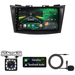 Android Autoradio GPS Navigatie HD Display Touch Screen Bluetooth Stereo Stuurwielbediening Spiegelstand Extern MIC met Achteruitrijcamera Voorzijde Voor Suzuki Swift 4 2011-2015 (Color : X1 WIFI 2