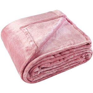 Linder 5074 Extra zachte deken, polyester, 180 x 220 cm, roze