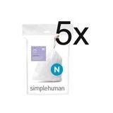 Vuilniszakken met trekband 45-50 liter | Simplehuman code N | 5 x 20 stuks