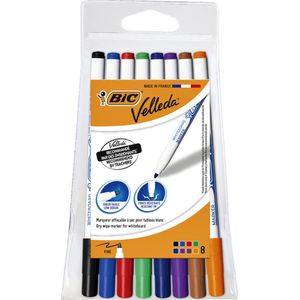 Viltstift bic 1721 whiteboard rond f assorti | Blister a 8 stuk