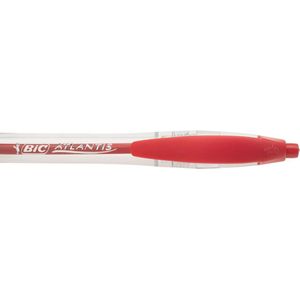BIC Kugelschreiber ATLANTIS Classic rot/transparent, Schreibfarbe: rot, 1 St.
