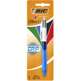 Balpen bic 4kleuren grip m blauw