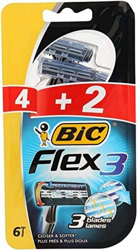Bic - Flex3 - Handmatige Scheermesjes - 6 Stuks