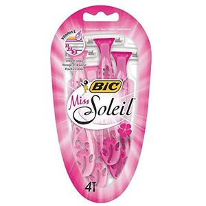 BIC Miss Soleil Wegwerpscheermessen voor dames (3 mes) - blisterverpakking met 4 stuks