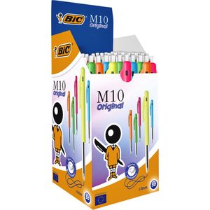 BIC M10 Balpen - Clic Colors - Schrijfkleur Blauw - Doos van 50 Stuks