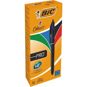 BIC 4-Farben-Kugelschreiber 4 Colours PRO schwarz/orange, Schreibfarbe: farbsortiert, 1 St.