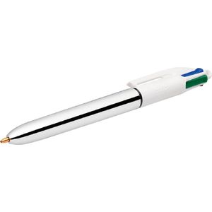 BIC 4 Colours Shine balpen zilver