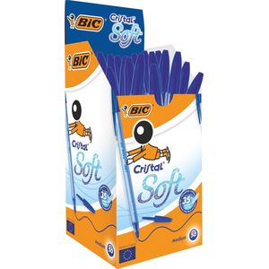 Pen Bic Cristal Soft 1-2 mm Kristal Blauw (50 Stuks)