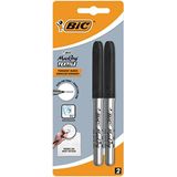 BIC Marking Ultra Fine Permanente textielmarker (0,6 mm) – zwart, 2 stuks – sneldrogende marker