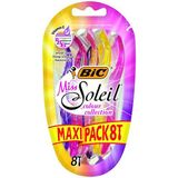 BIC Miss Soleil Colour Collection Rasoirs pour femme – Maxi lot de 8