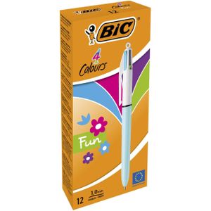 BIC 4-Farben-Kugelschreiber Fun hellblau, Schreibfarbe: farbsortiert, 1 St.
