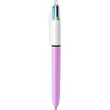 BIC 4-Farben-Kugelschreiber Fun lila, Schreibfarbe: türkisblau, pink, hellgrün, lila, 1 St.