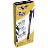 BIC Gel-ocity Illusion uitwisbare gelpen, medium punt (0,7 mm), zwart, doos met 12 stuks