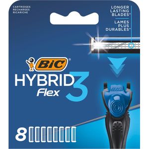 BIC Hybrid 3 Flex Scheermesjes voor Mannen - 3 beweeglijke mesjes - 8 navullingen voor scheerapparaat