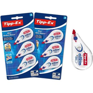 Tipp Ex Mini Pocket Mouse correctieroller Correctietape 6 m lengte 5 breedte 2 pak van 3 stuks 6 rollers